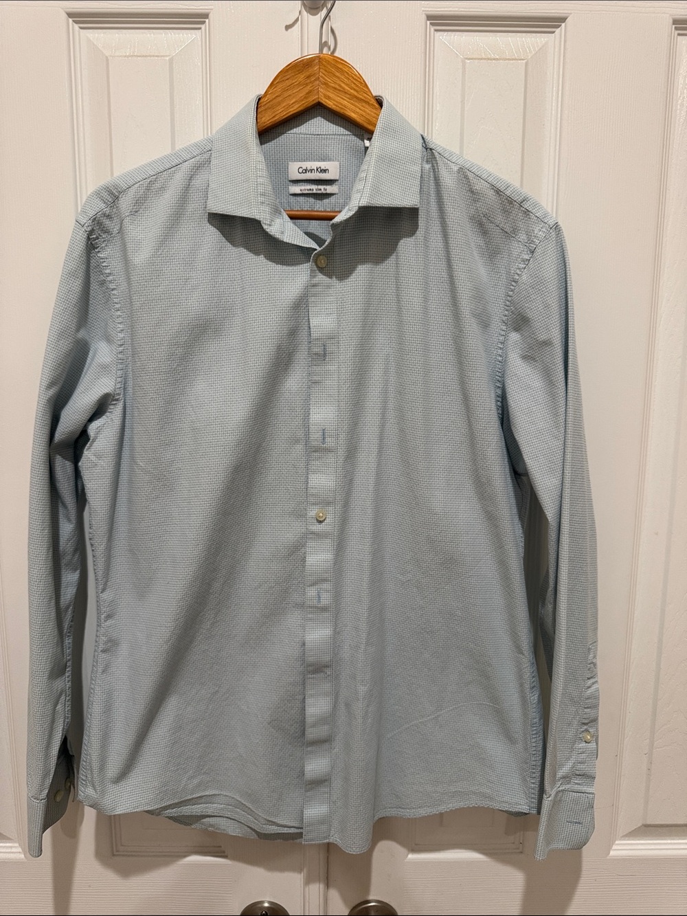 Calvin Klein Pale Blue Textured Dress Shirt